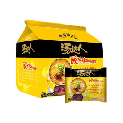 TANGDAREN Hot & Sour Pork Bone Soup Ramen 130g 汤达人酸酸辣辣豚骨面 130g 五连包